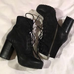 Women’s Steve Madden lace up heeled booties